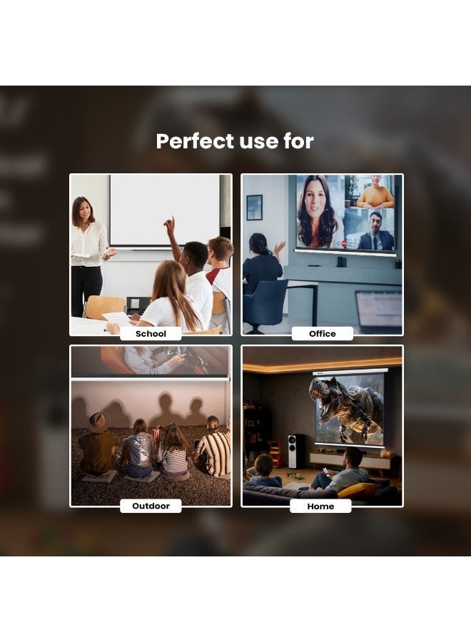 NCTS E180 Electric Projector Screen 1.8×1.8 m Motorized Remote-Controlled Supports Ultra HD/H Projector ,Adjustable HD Matte White Surface 4:3/16:9 Compatible, Wallor Ceiling Mount, GTIN : 6295151550564 - Image 4